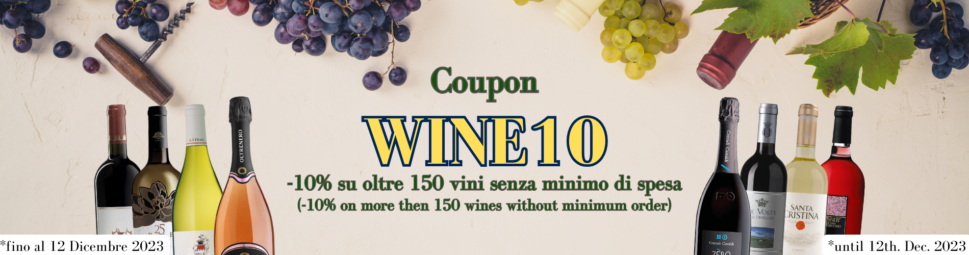Sconto su una selezione di 150 vini su vinolog24.com