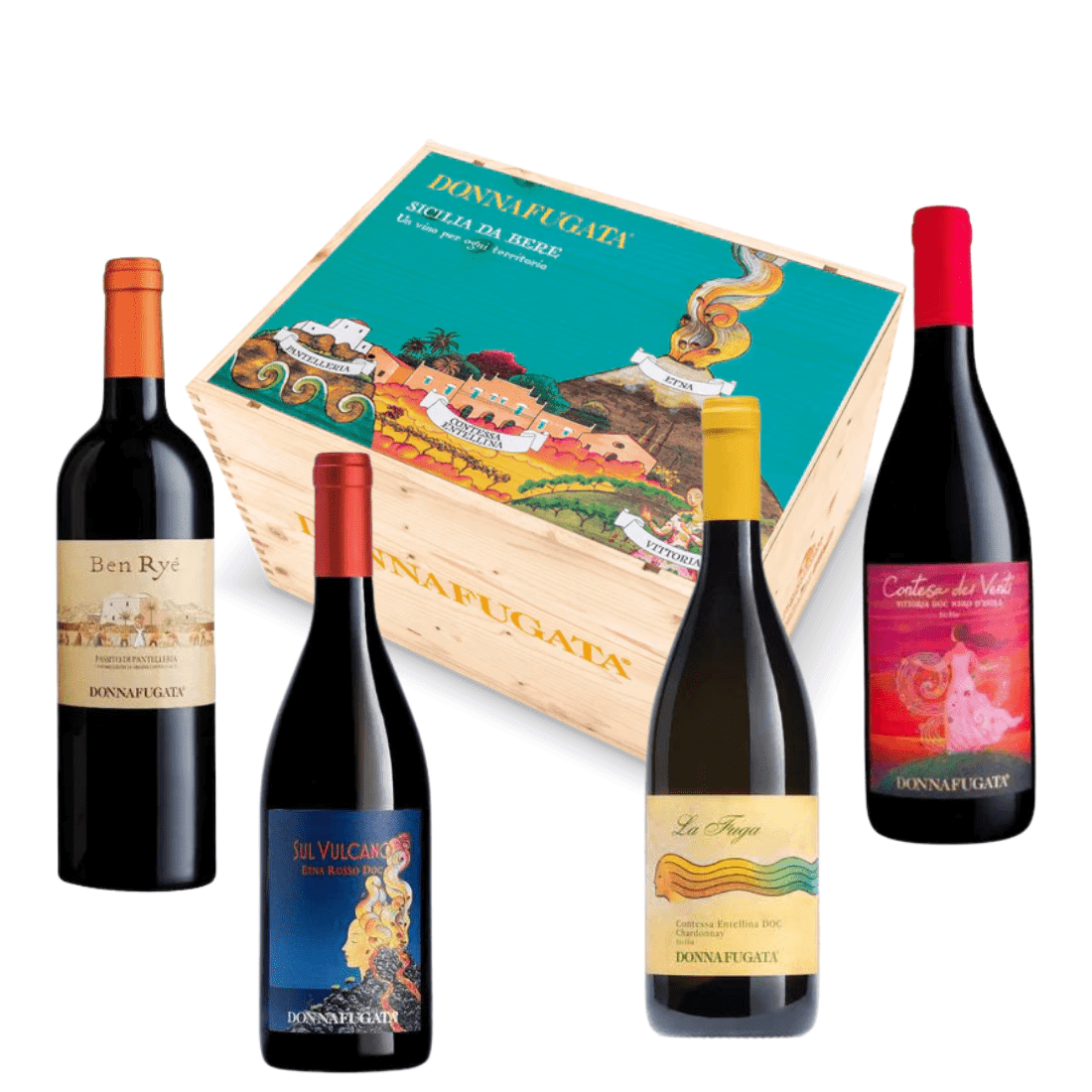 La Fuga 2022 + Ben Ryé 2021 + Contesa dei Venti 2021 + Sul Vulcano Rosso 2021 - Donnafugata - Vinolog24.com