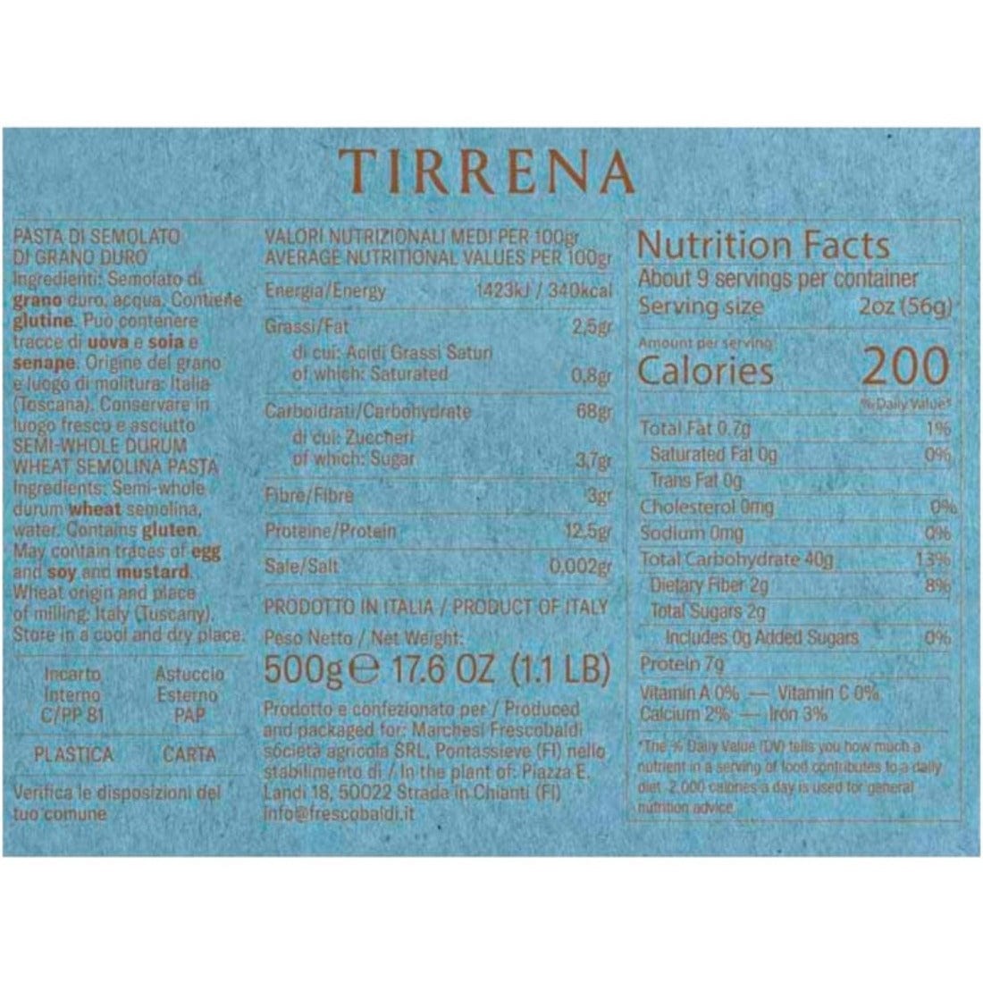 Frescobaldi Linguine Pasta Tirrena 500gr - Frescobaldi