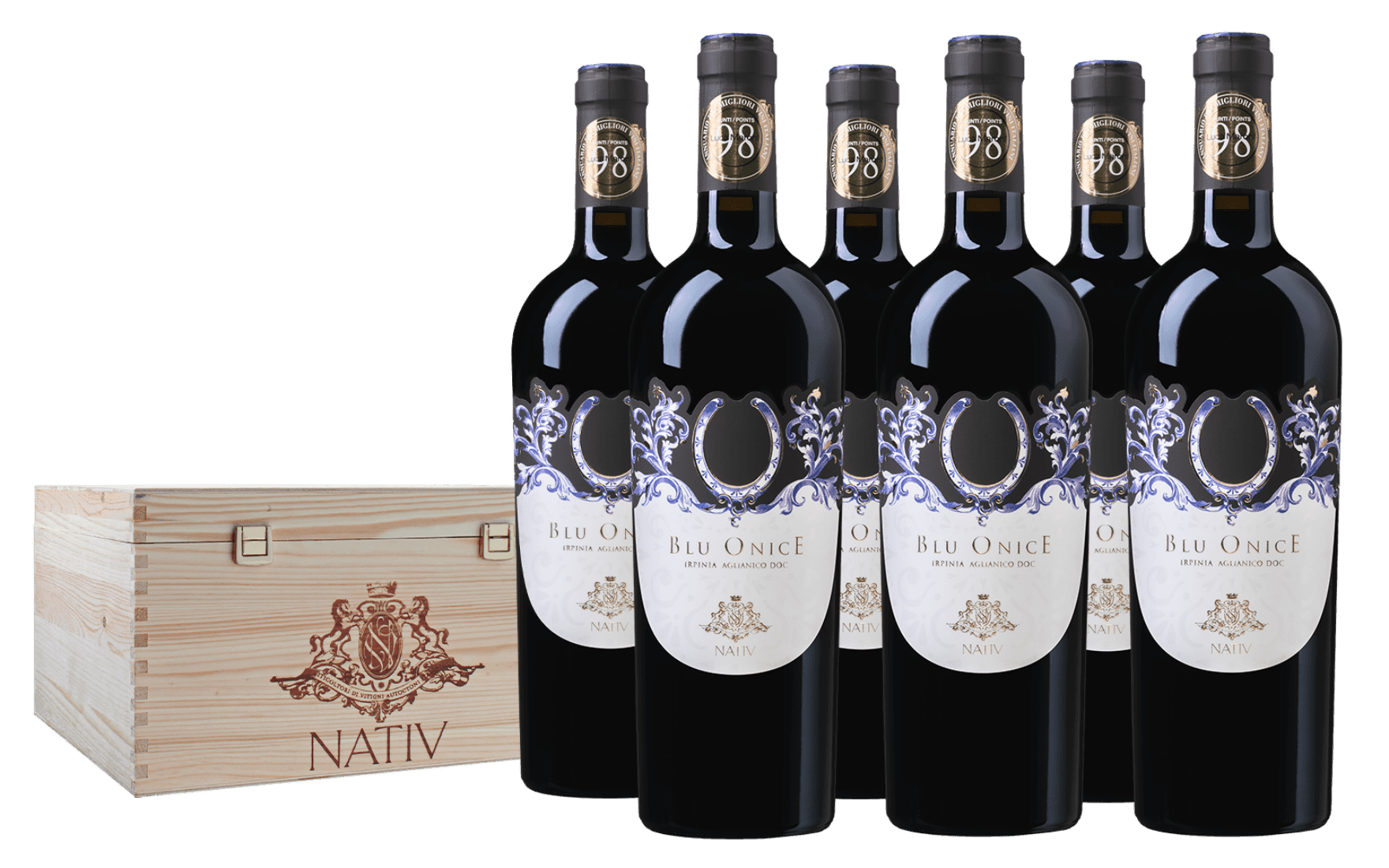 Blu Onice 2019 Doc Irpinia Aglianico 6 bottiglie - Nativ - Vinolog24.com