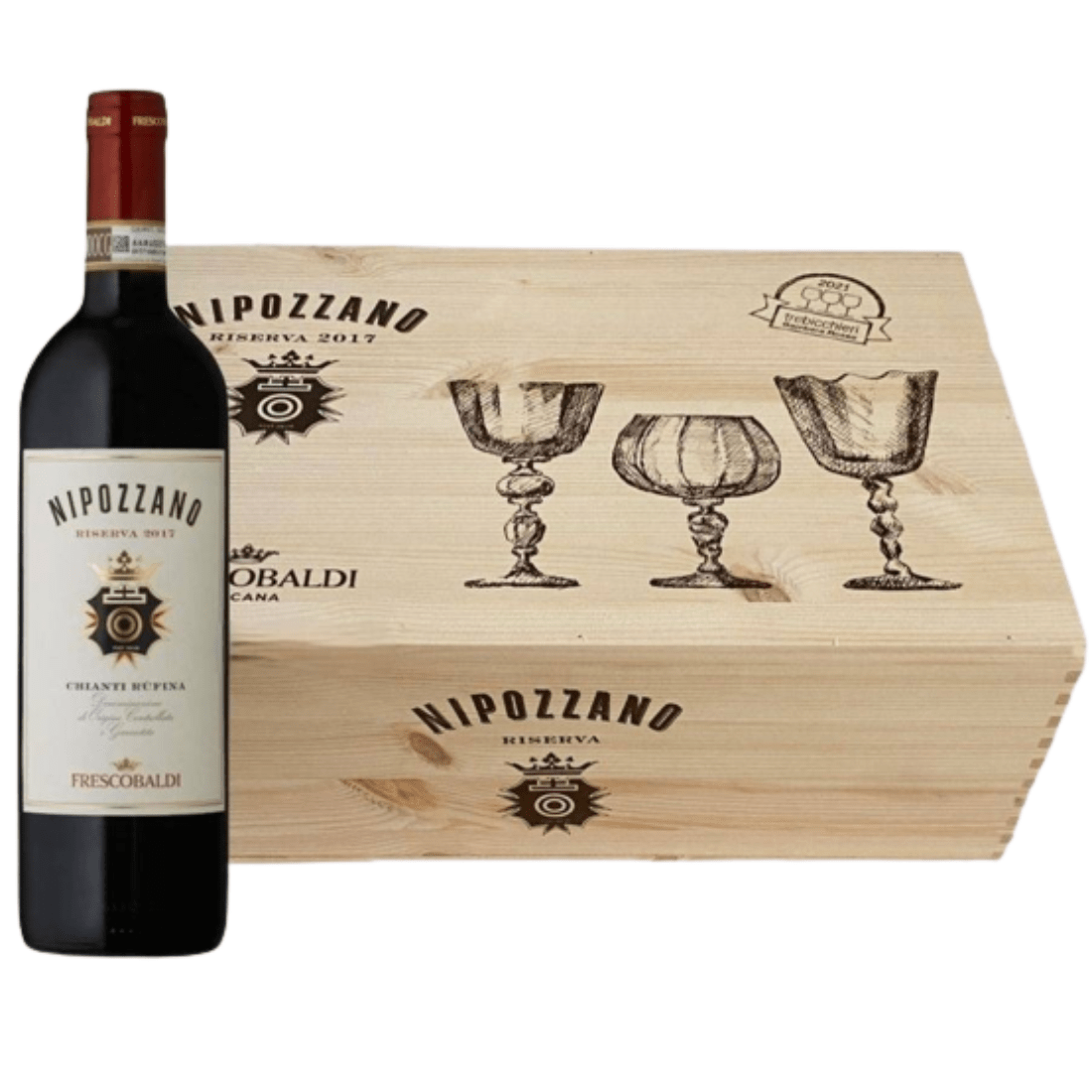 Chianti Rufina 2019 Riserva Docg Nipozzano Cassa Flora 12 bottiglie - Frescobaldi-Vinolog24.com