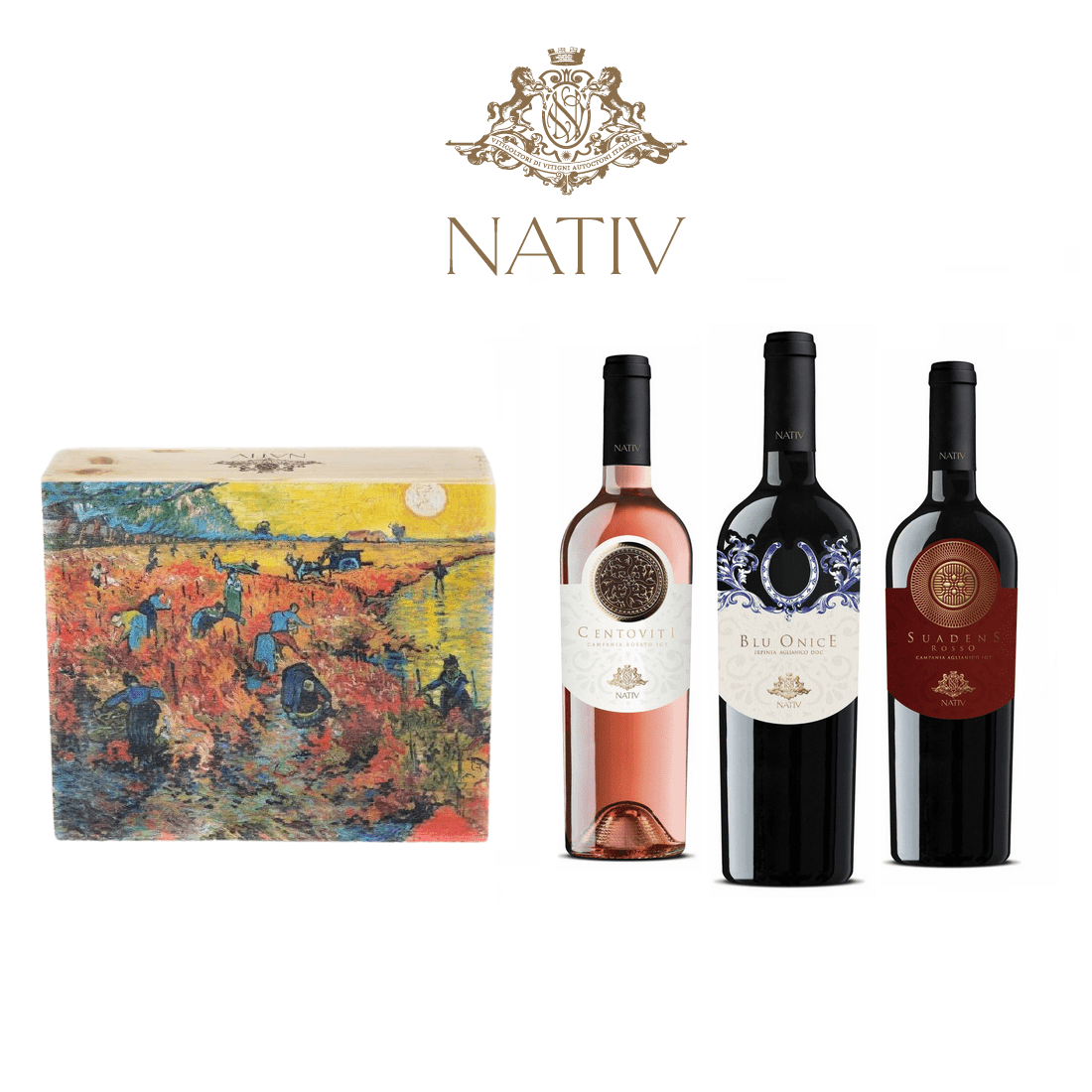 Blu Onice 2019 + Suadens 2020 + Centoviti 2021 - Limited Ed. Van Gogh - Nativ-Vinolog24.com
